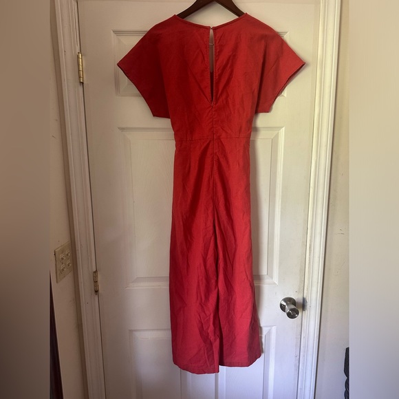 Lush Burnt Orange Wrapped Wide Leg Casual Jumpsuit Womens Small - Picture 7 of 9